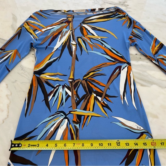 EMILIO PUCCI BLUE MULTI BAMBOO DRESS MODEL 71RL51 SIZE IT 40 / US 6 NWOTS! - Picture 10 of 17